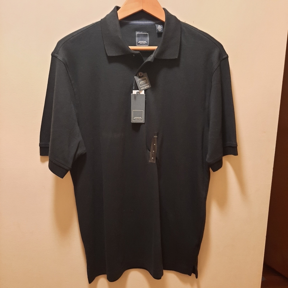 NWT Arrow black cotton polo medium
